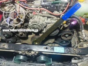 Применение ключа №2 для шкивов коленвала Subaru